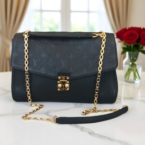 Louis Vuitton✨️Saint Germain MM Monogram Empreinte Noir Black Chain Bag PRISTINE